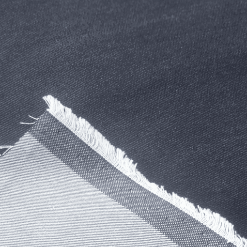 Blue Denim Fabric Mediumweight Cotton Blend Twill Weave