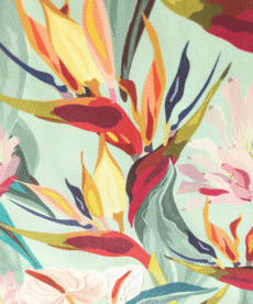 Exotic Flowers Print 100% Viscose Fabric 140cm Wide Per Half Metre