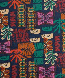 Mid-Century Modern Print 100% Cotton French Terry Jersey Fabric