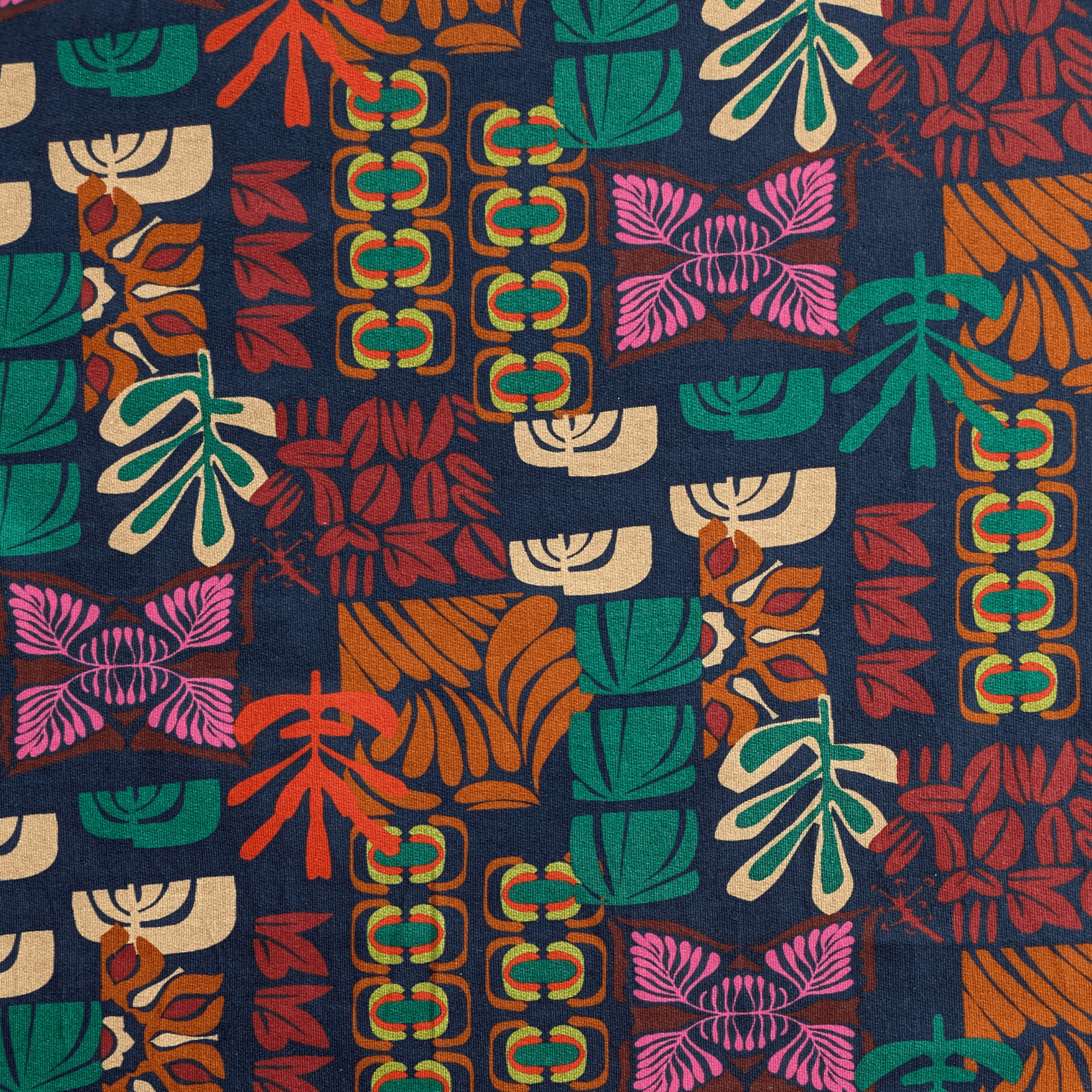 Mid-Century Modern Print 100% Cotton French Terry Jersey Fabric