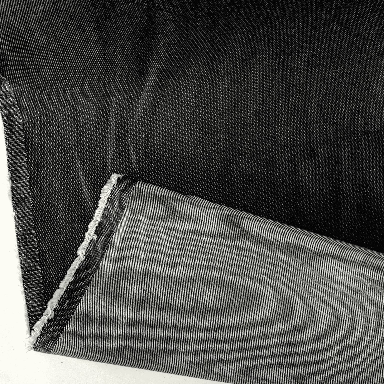 Black Denim 100% Lyocell Fabric Rigid 8oz Denim Extra Wide 175cm Wide Per Half Metre