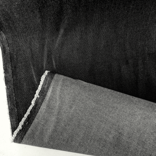 Black Denim 100% Lyocell Fabric Rigid 8oz Denim Extra Wide 175cm Wide Per Half Metre