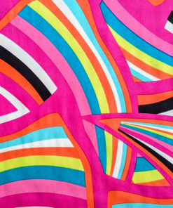 Rainbow Abstract 100% Viscose Fabric 145cm Wide Per Half Metre