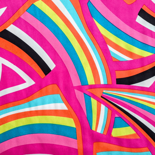 Rainbow Abstract 100% Viscose Fabric 145cm Wide Per Half Metre