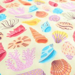 Seashell Print 100% Viscose Fabric 140cm Wide Per Half Metre