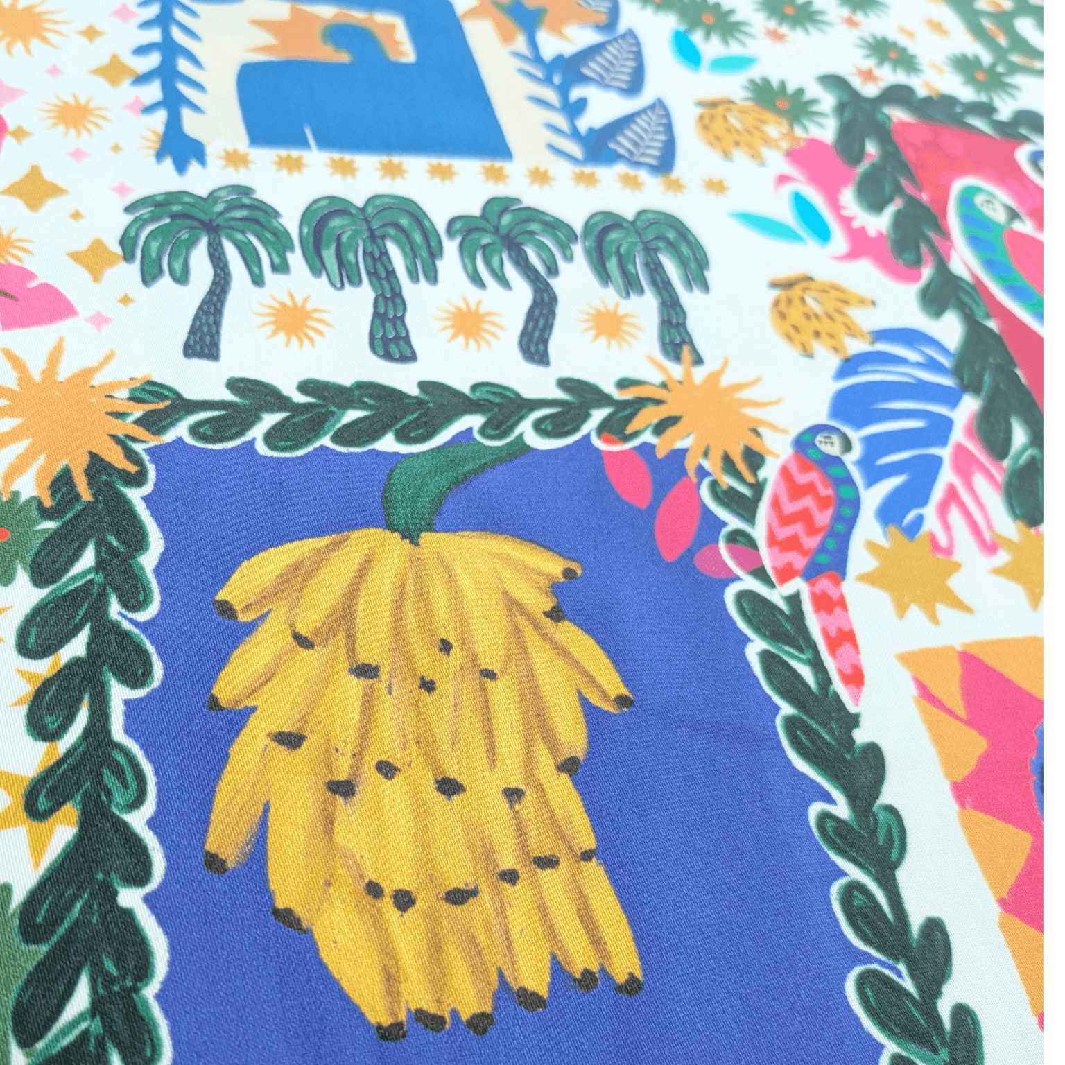 Summer Jungle 100% Cotton Sateen Fabric Lightweight 145cm Wide Per Half Metre