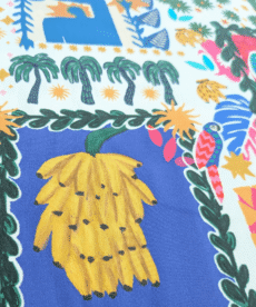 Summer Jungle 100% Cotton Sateen Fabric Lightweight 145cm Wide Per Half Metre