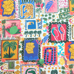 Summer Jungle 100% Cotton Sateen Fabric Lightweight 145cm Wide Per Half Metre