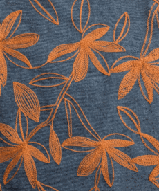 Embroidered Denim 100% Cotton Fabric 5oz Lightweight 135cm Wide Per Half Metre