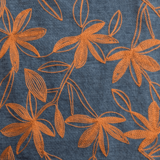 Embroidered Denim 100% Cotton Fabric 5oz Lightweight 135cm Wide Per Half Metre