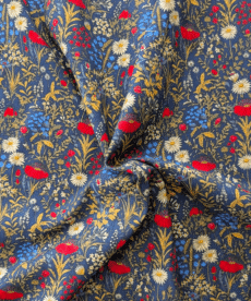 Cotton Babycord / Needlecord 21 Wale Meadow Floral 110cm Wide By The Half Metre
