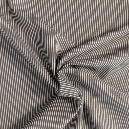 100% Cotton Woven Stripe Denim Fabric Designer Deadstock