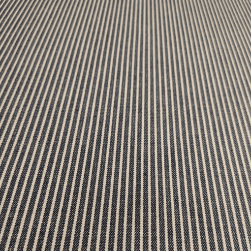100% Cotton Woven Stripe Denim Fabric Designer Deadstock
