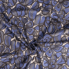 Cotton Pima Lawn Fabric Blue & Black Graphic Floral Print