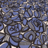 Cotton Pima Lawn Fabric Blue & Black Graphic Floral Print