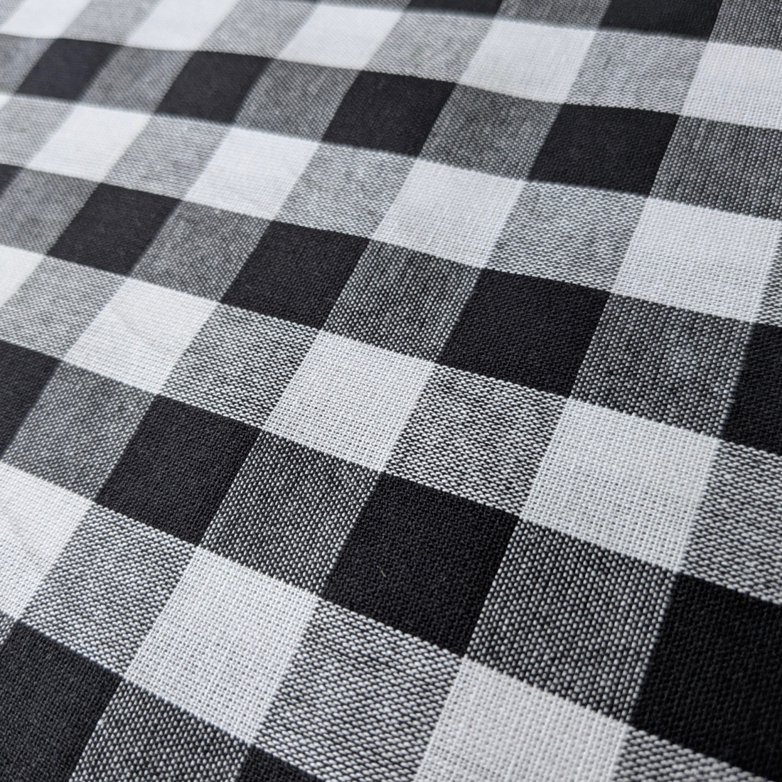 Black Check Gingham Cotton Fabric 18mm Check 145cm Wide By The Half Metre