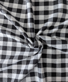 Black Check Gingham Cotton Fabric 18mm Check 145cm Wide By The Half Metre