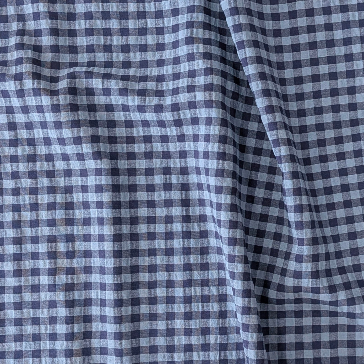 Blue Check Gingham Fabric 8mm Check 140cm Wide By The Half Metre