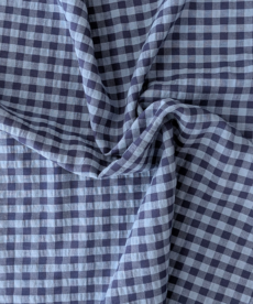 Blue Check Gingham Fabric 8mm Check 140cm Wide By The Half Metre