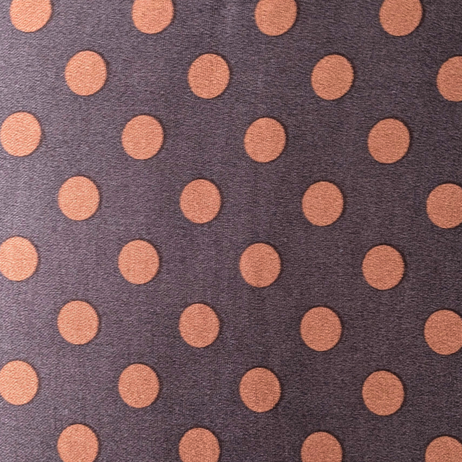 Dark Brown Rayon Sateen Dots Fabric 140cm Wide By The Half Metre