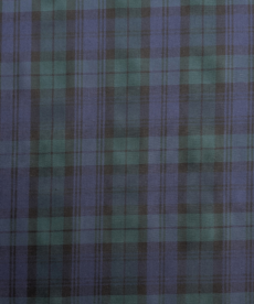 Blackwatch Tartan Polyester/Viscose Fabric Deadstock Blue & Green 145cm Wide