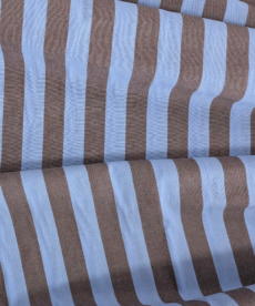 Yarn Dyed Washed Cotton Stripe Blue And Brown