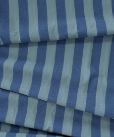 Yarn Dyed Washed Cotton Stripe Blue And Green