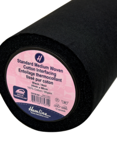 Hemline Mediumweight Black Cotton Fusible Interfacing - 90cm Wide