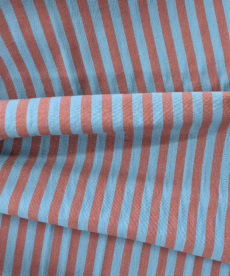 Yarn Dyed Washed Cotton Stripe Green And Brown