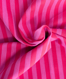 Yarn Dyed Washed Cotton Stripe Red And Fuchsia