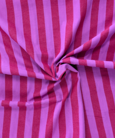 Yarn Dyed Washed Cotton Stripe Red And Pink